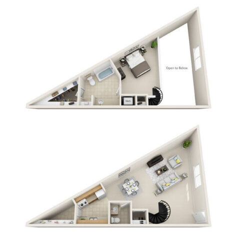 1 bedroom floorplan loft